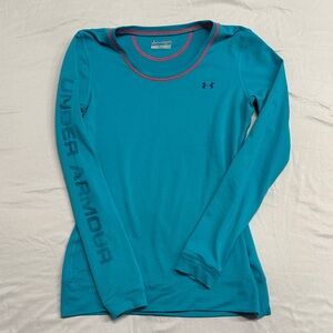 Under Armour Fitted Women's Teal All Seasons Gear Long Sleeve Tee